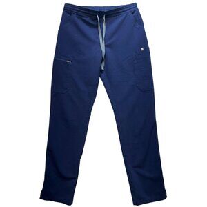 Figs Women's Yola Skinny Scrub Pants Nursing Uniform Stretch Navy Zip Small